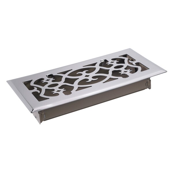 Tru Aire Tru Aire 4 in. H X 12 in. W 1-Way Satin Silver Steel Floor Diffuser C164-OSN 04X12 - main